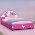 Children Unicorn Upholstered Twin Bed, Pink