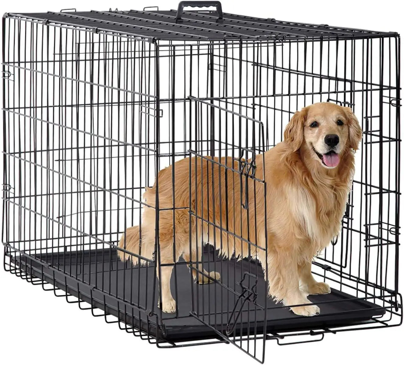 Foldable Metal Kennel with Double Doors