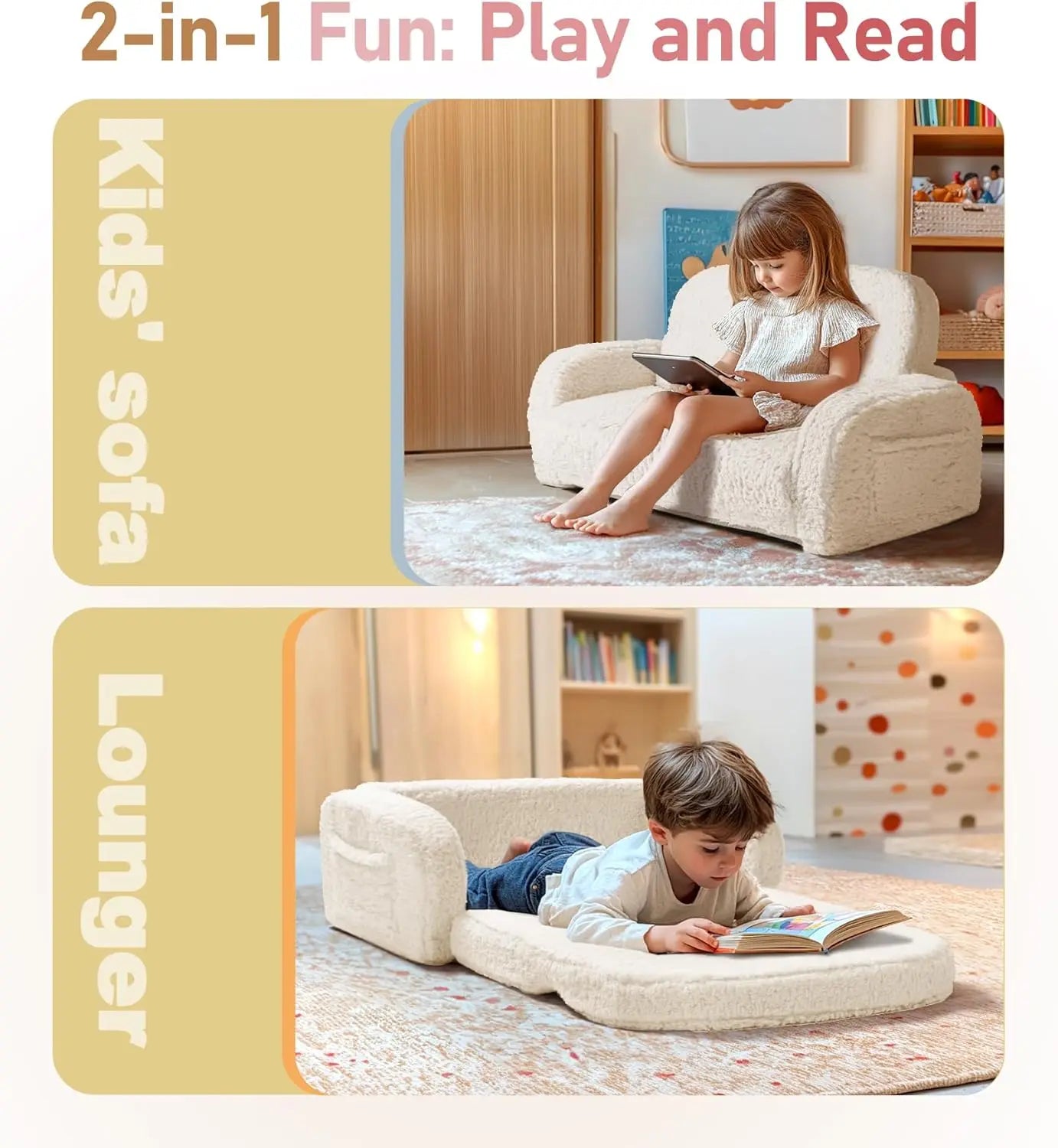 Convertible  Kids Couch & Lounger,